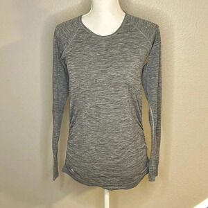 Athleta long sleeve athletic shirt with side ruching, thumb holes size S